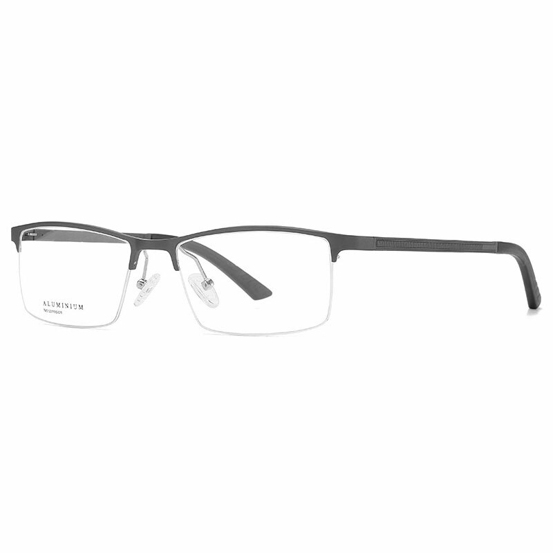 Hotochki Men's Semi Rim Square Alloy Eyeglasses 6337 Semi Rim Hotochki Gray  