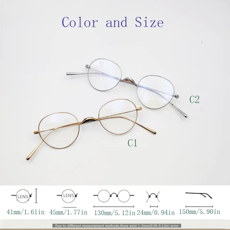 Yujo Women's Full Rim Oval Titanium Adjustable Bridge Eyeglasses 13045 Full Rim Yujo