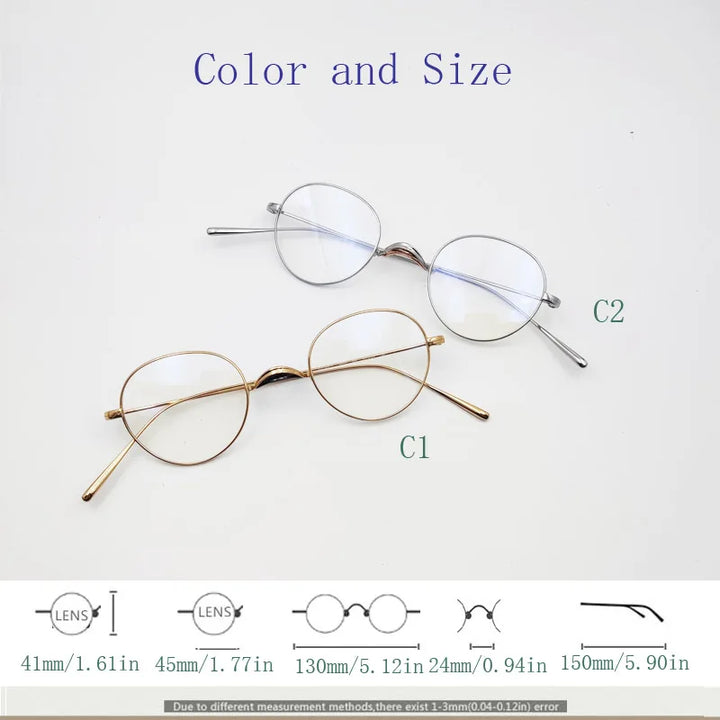 Yujo Women's Full Rim Oval Titanium Adjustable Bridge Eyeglasses 13045 Full Rim Yujo
