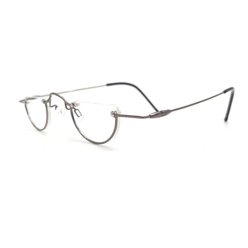 Yujo Unisex Semi Rim Round Alloy Reading Glasses 71193 Reading Glasses Yujo   