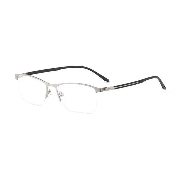 Hotochki Men's Semi Rim Square Brow Line Alloy Eyeglasses 98334