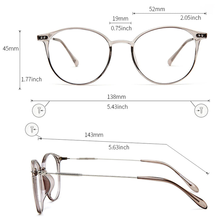 Kansept Women's Full Rim Round Acetate Eyeglasses 90045 Full Rim Kansept