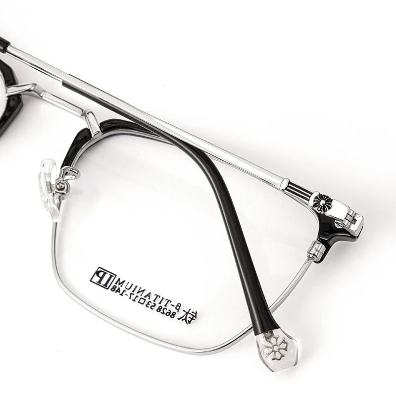 Kocolior Unisex Full Rim Square Acetate Titanium Eyeglasses 8628 Full Rim Kocolior   
