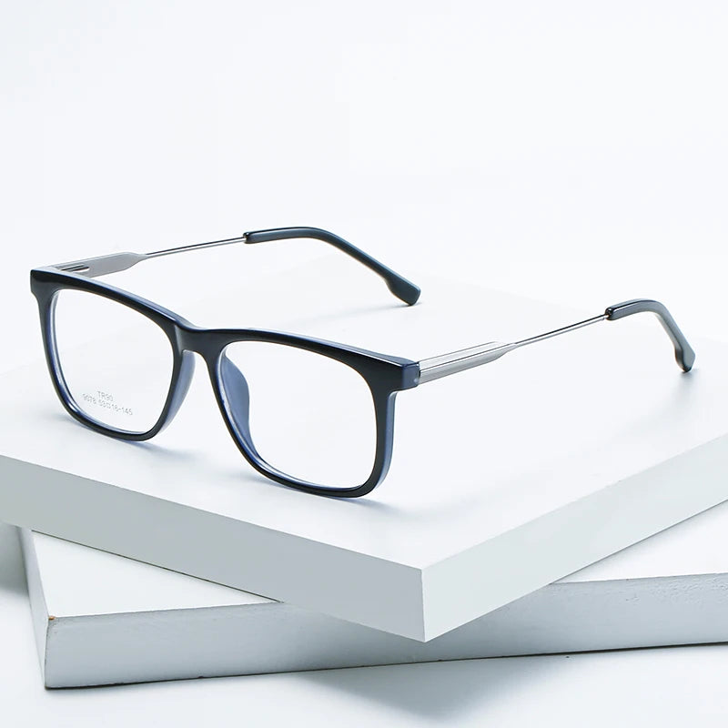 Hotochki Unisex Full Rim Square Tr 90 Alloy Eyeglasses 907849