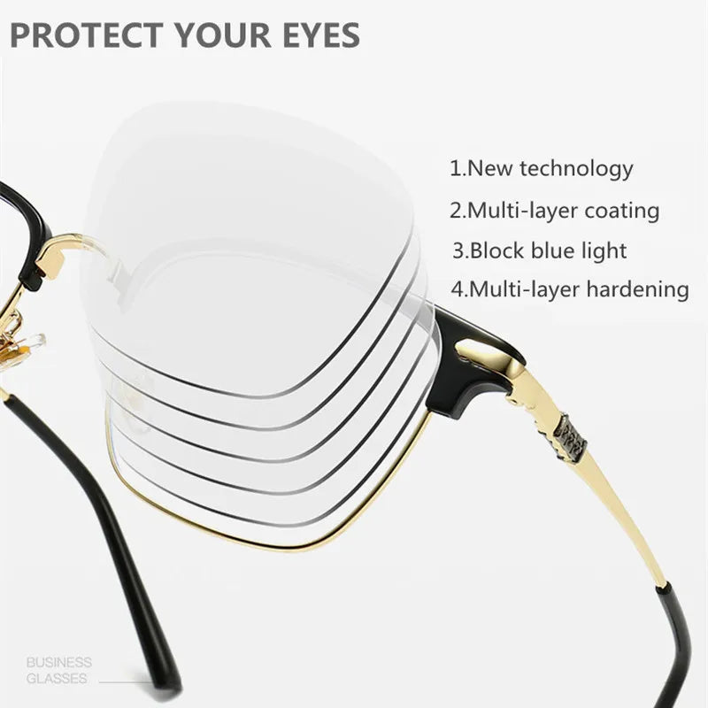 Kocolior Unisex Full Rim Square Acetate Titanium Alloy Eyeglasses 7509 Full Rim Kocolior