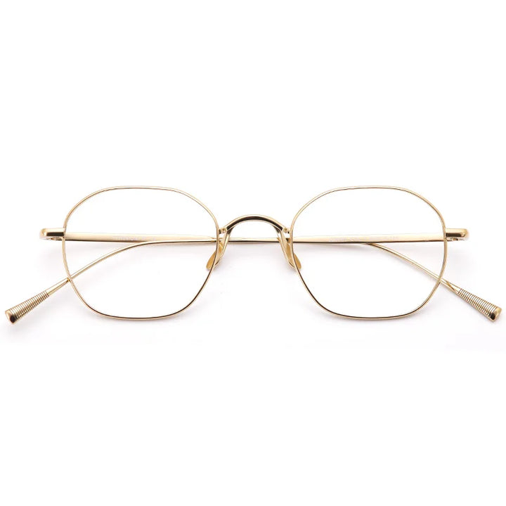 Muzz Women's Full Rim Polygon Oval Titanium Eyeglasses 48056