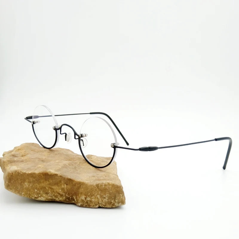 Yujo Unisex Semi Rim Round Alloy Reading Glasses 00736 Reading Glasses Yujo