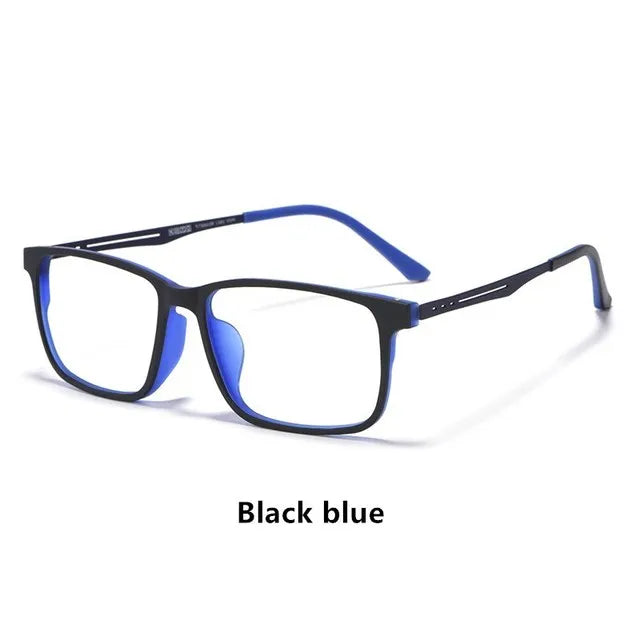 Kocolior Unisex Full Rim Square Titanium Eyeglasses 5638 Full Rim Kocolior Black Blue  
