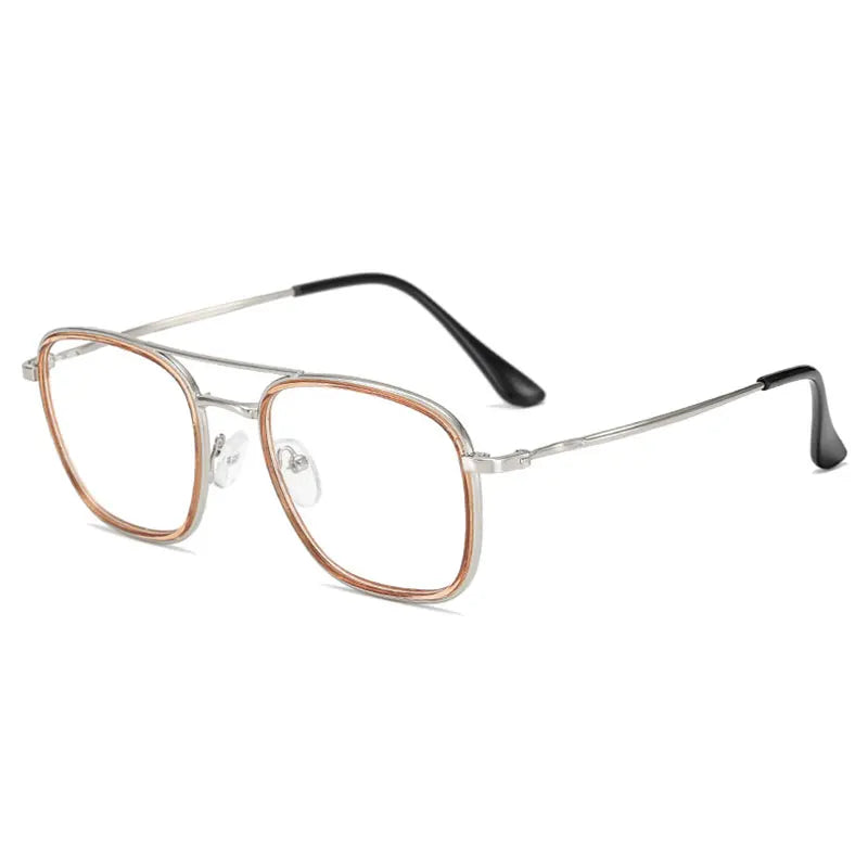 Handoer Women's Full Rim Square Double Bridge Tr 90 Alloy Eyeglasses 72624