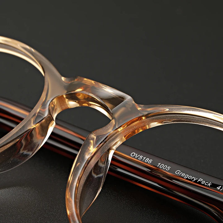 Hewei Unisex Full Rim Round Acetate Eyeglasses 0005 Full Rim Hewei   