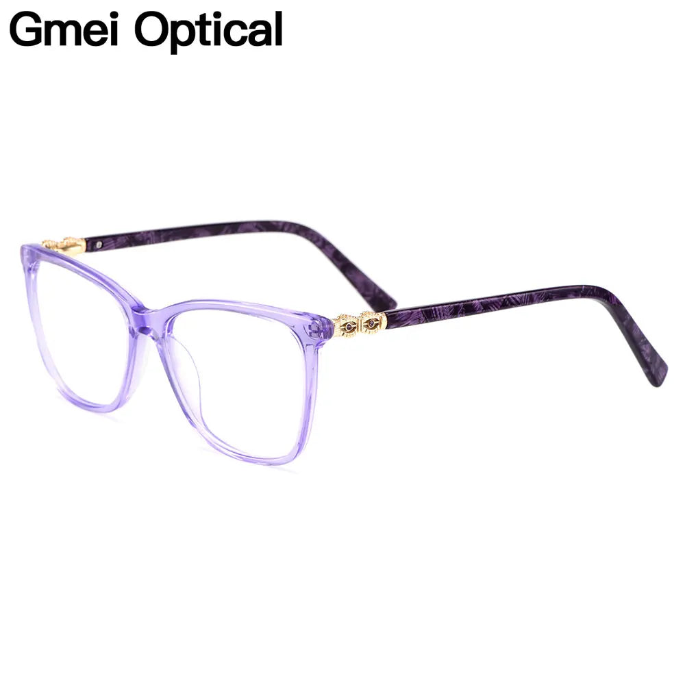 Gmei Women's Full Rim Square Acetate Alloy Eyeglasses 22002