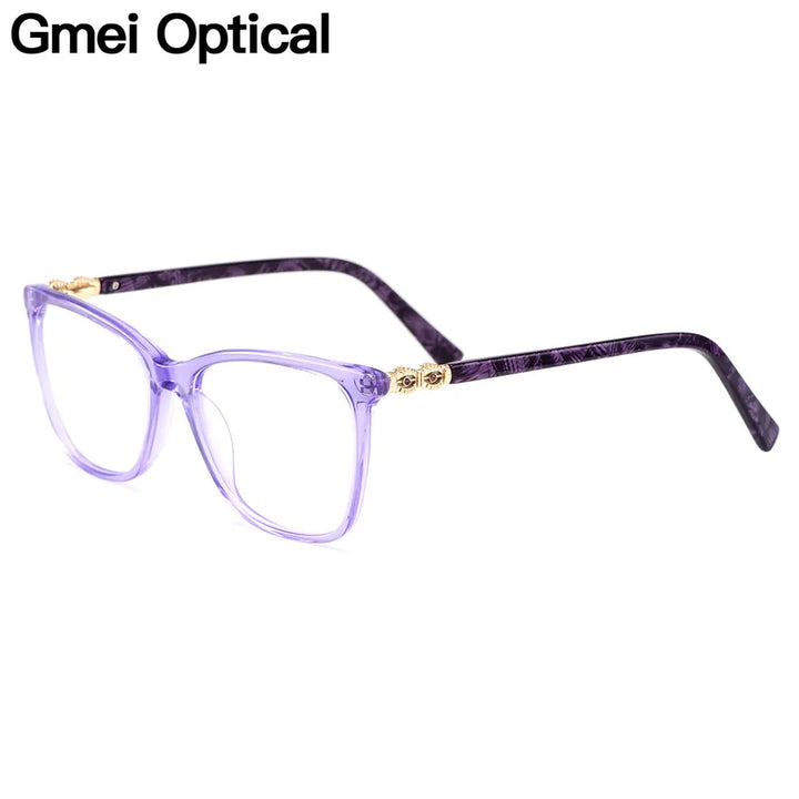 Gmei Women's Full Rim Square Acetate Alloy Eyeglasses 22002