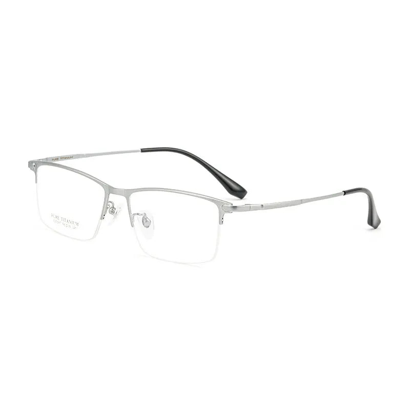 Handoer Unisex Semi Rim Big Square Tr 90 Titanium Eyeglasses 79007