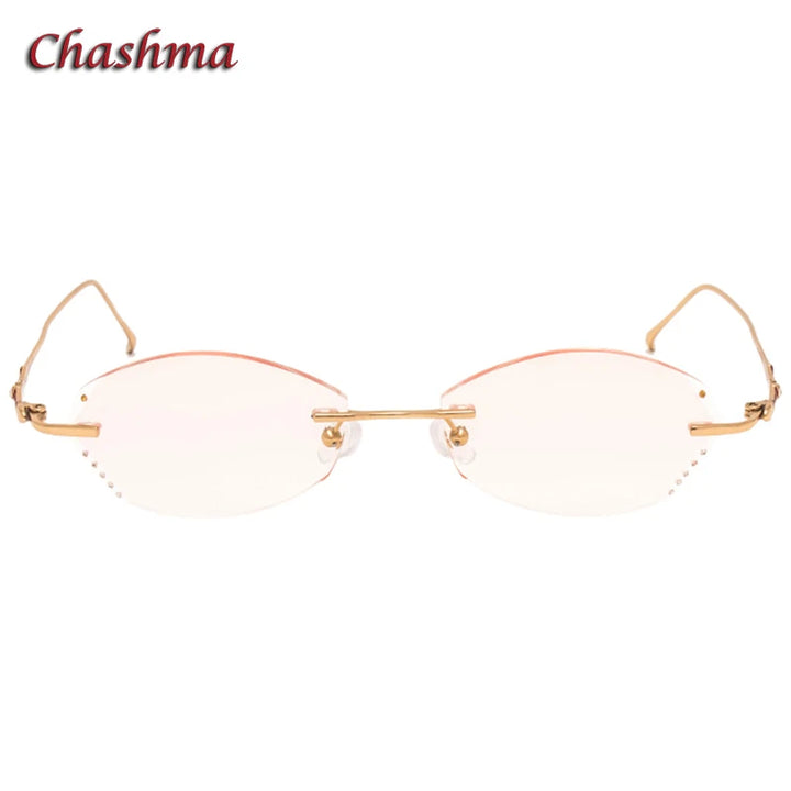 Chashma Ochki Women's Rimless Oval Titanium Eyeglasses 312879