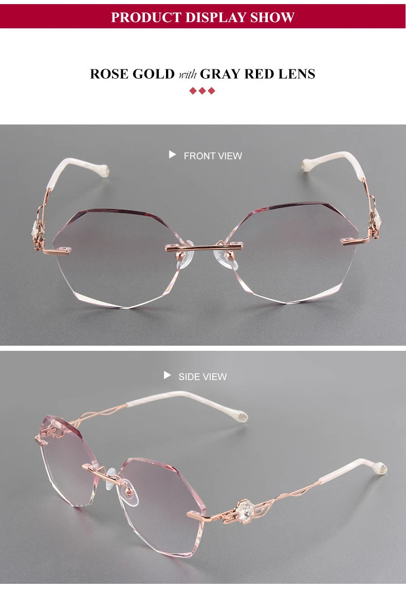 Chashma Women's  Rimless Oval Square Titanium Eyeglasses 88050