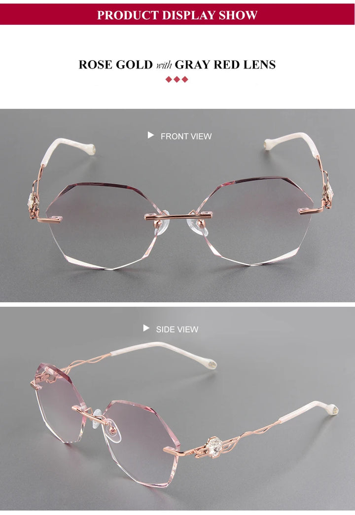 Chashma Women's  Rimless Oval Square Titanium Eyeglasses 88050