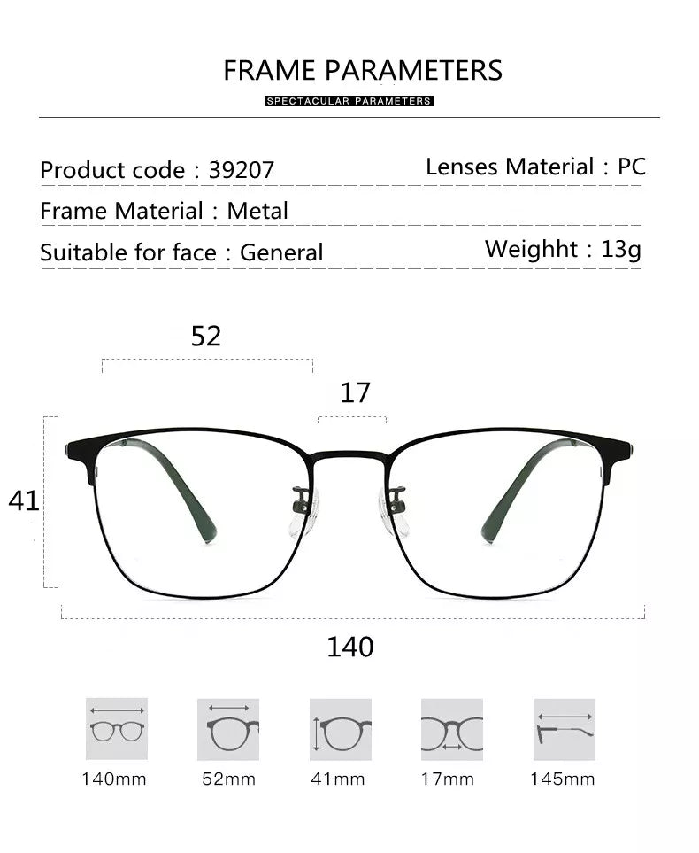 Kocolior Unisex Full Rim Square Acetate Alloy Hyperopic Reading Glasses 91872 Reading Glasses Kocolior   