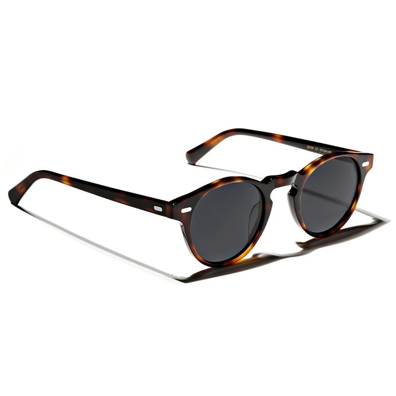 Hewei Unisex Full Rim Round Acetate Polarized Sunglasses 5186 Sunglasses Hewei