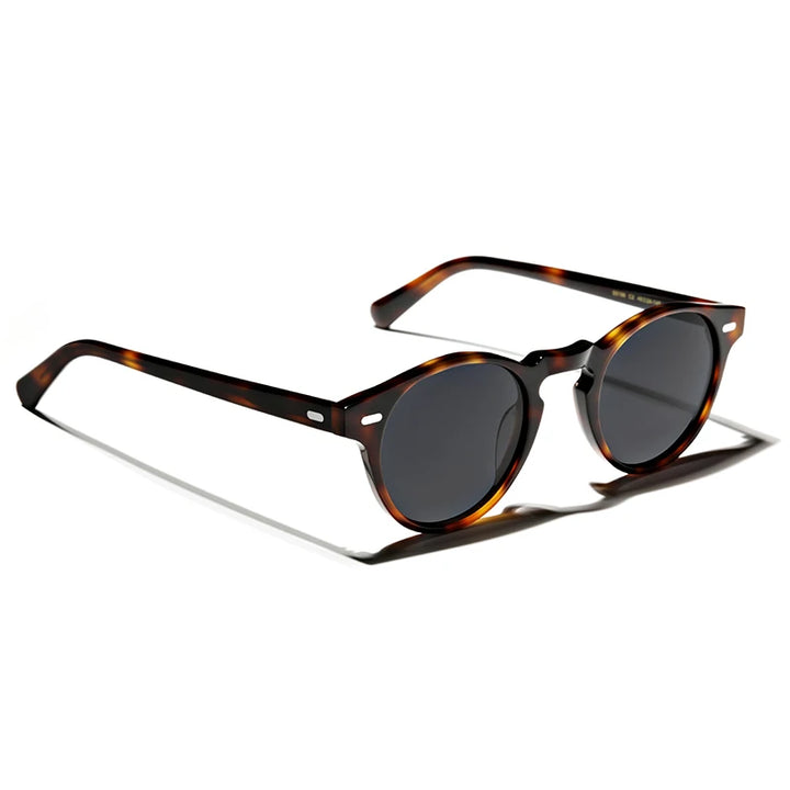 Hewei Unisex Full Rim Round Acetate Polarized Sunglasses 5186 Sunglasses Hewei