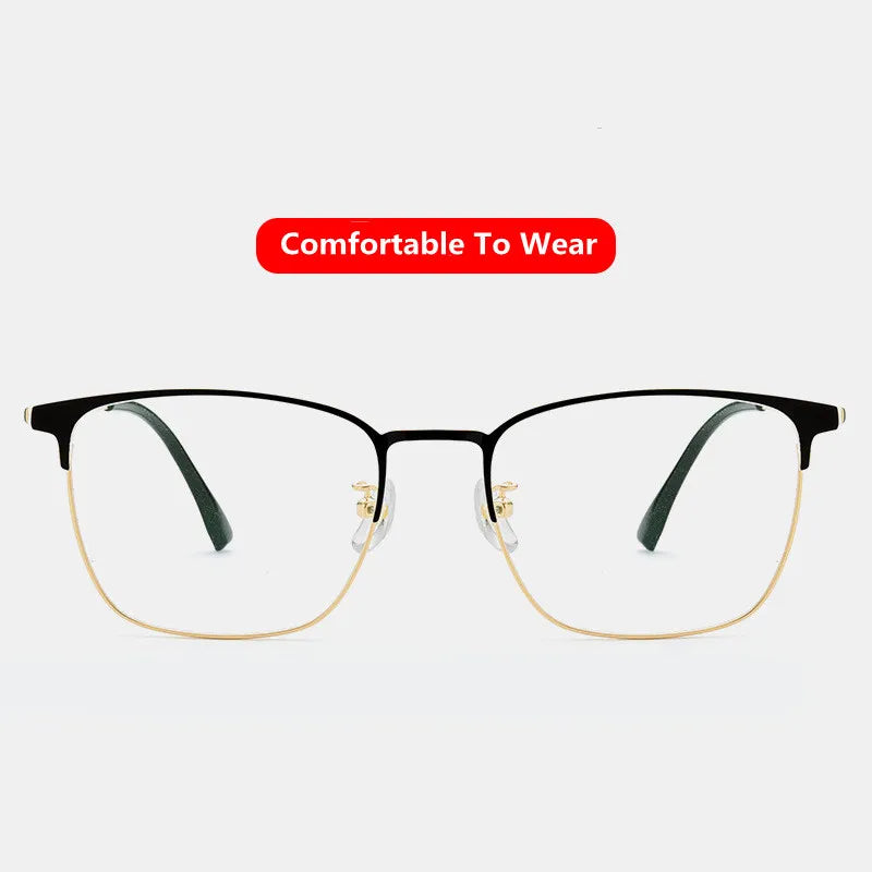 Kocolior Unisex Full Rim Square Acetate Alloy Hyperopic Reading Glasses 91872 Reading Glasses Kocolior