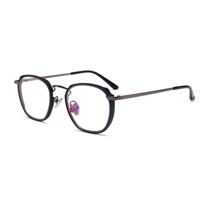Aimee Unisex Full Rim Polygon Square Acetate Alloy Eyeglasses 54137 Full Rim Aimee black