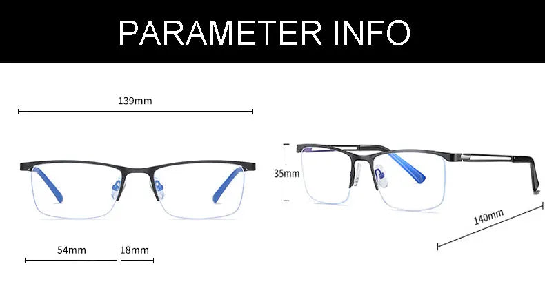 Hotochki Men's Semi Rim Square Alloy Eyeglasses 5916 Semi Rim Hotochki