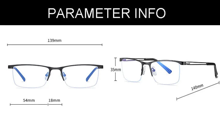 Hotochki Men's Semi Rim Square Alloy Eyeglasses 5916 Semi Rim Hotochki