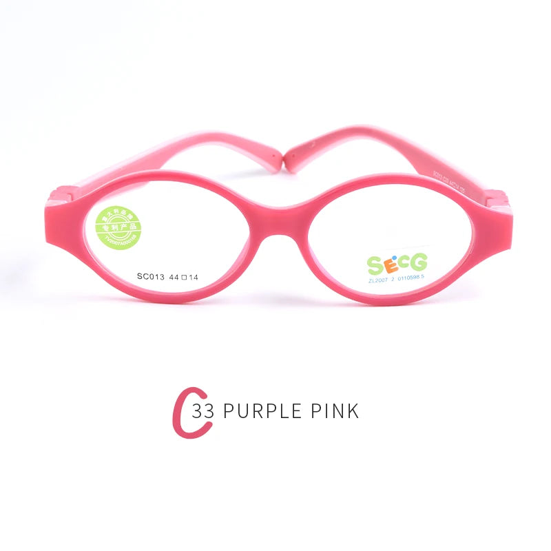 Secg Unisex Children's Full Rim Round Tr 90 Silicone Eyeglasses 19013 Full Rim Secg C33