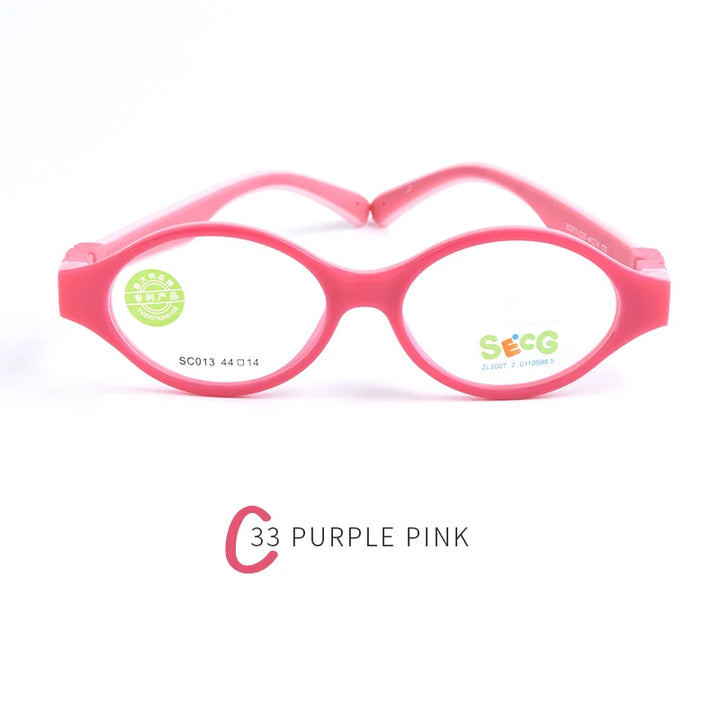 Secg Unisex Children's Full Rim Round Tr 90 Silicone Eyeglasses 19013 Full Rim Secg C33