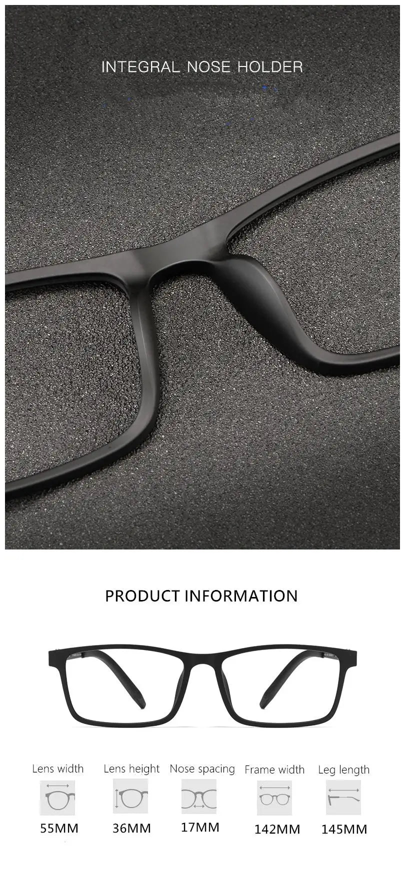 Kocolior Unisex Full Rim Square Tr 90 Titanium Eyeglasses 0822 Full Rim Kocolior
