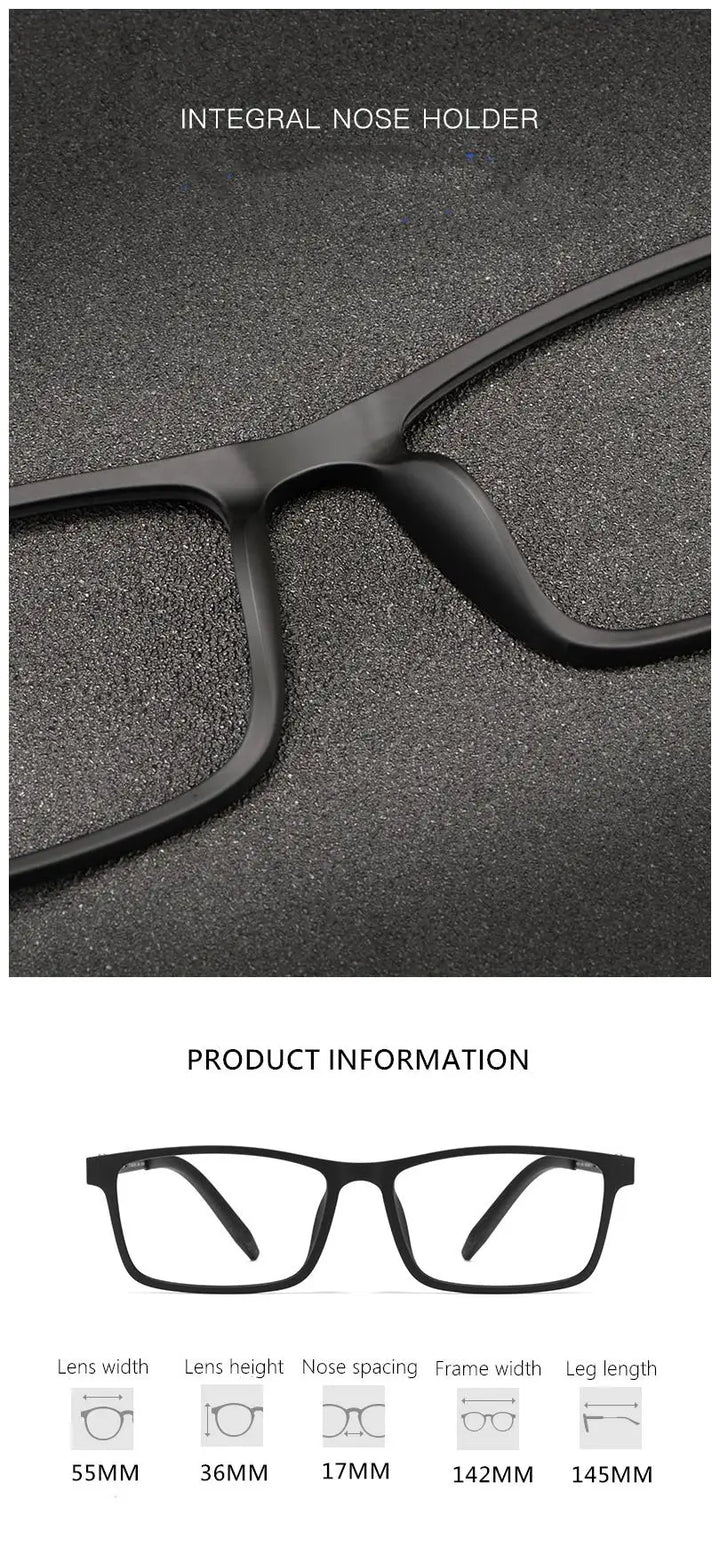 Kocolior Unisex Full Rim Square Tr 90 Titanium Eyeglasses 0822 Full Rim Kocolior