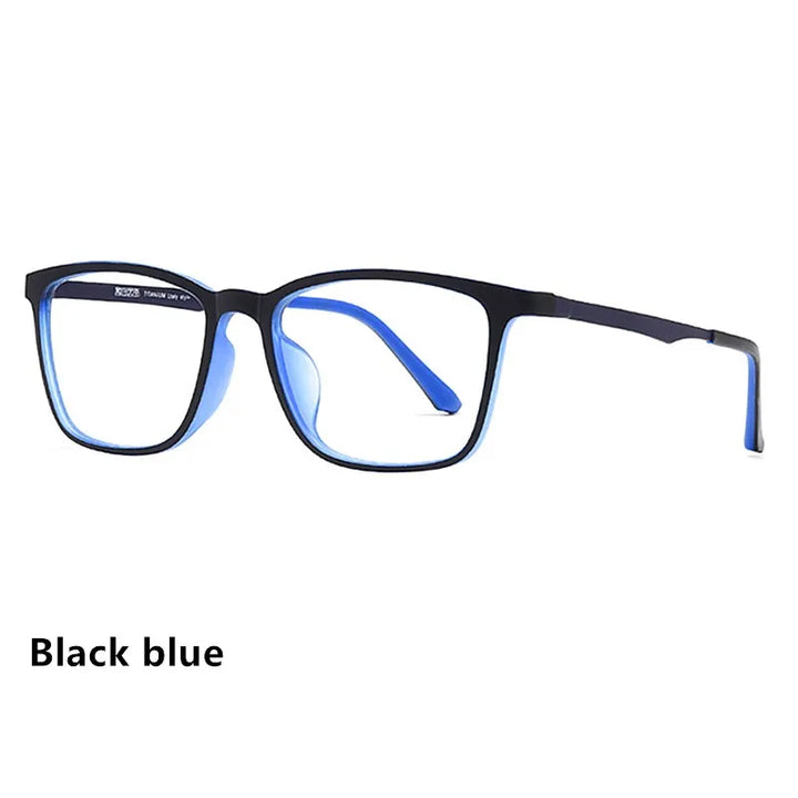 Kocolior Unisex Full Rim Square Titanium Tr 90 Eyeglasses 8808 Full Rim Kocolior Black Blue  