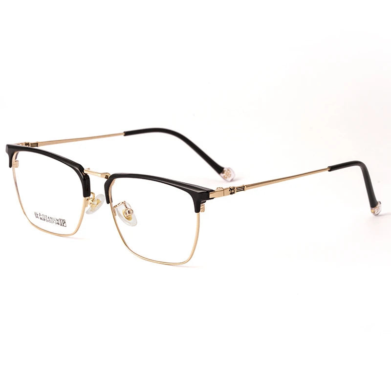 Kocolior Unisex Full Rim Square Acetate Titanium Eyeglasses 8628 Full Rim Kocolior