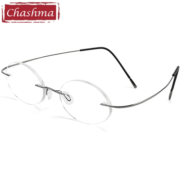 Chashma Ochki Women's Rimless Polygon Titanium Eyeglasses 316016