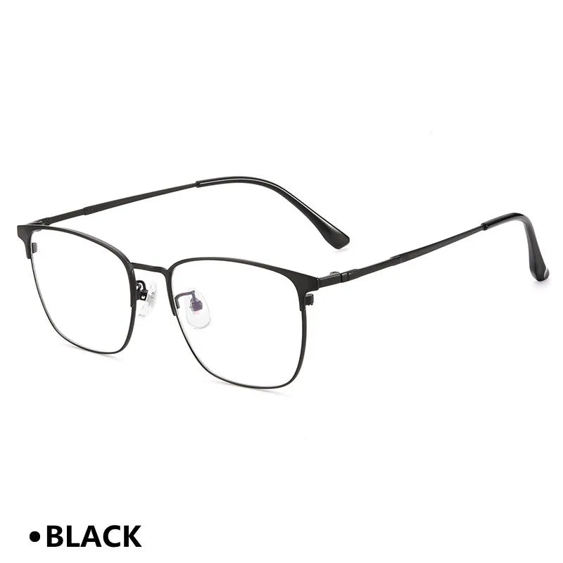 Kocolior Unisex Full Rim Square Acetate Alloy Hyperopic Reading Glasses 91872 Reading Glasses Kocolior Black 0 