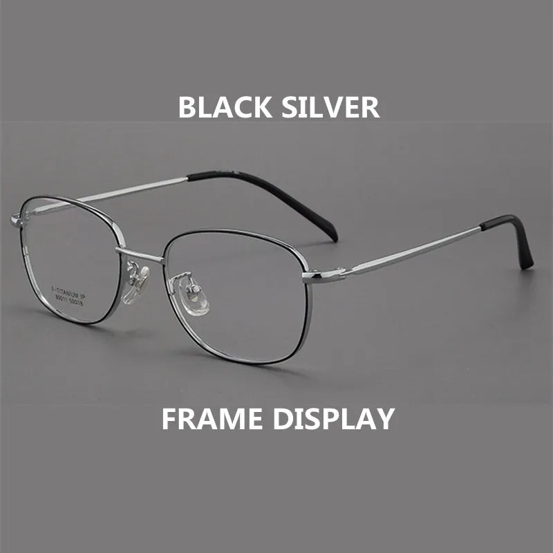 Kocolior Unisex Full Rim Irregular Square Alloy Hyperopic Reading Glasses 80011 Reading Glasses Kocolior Black Silver 0