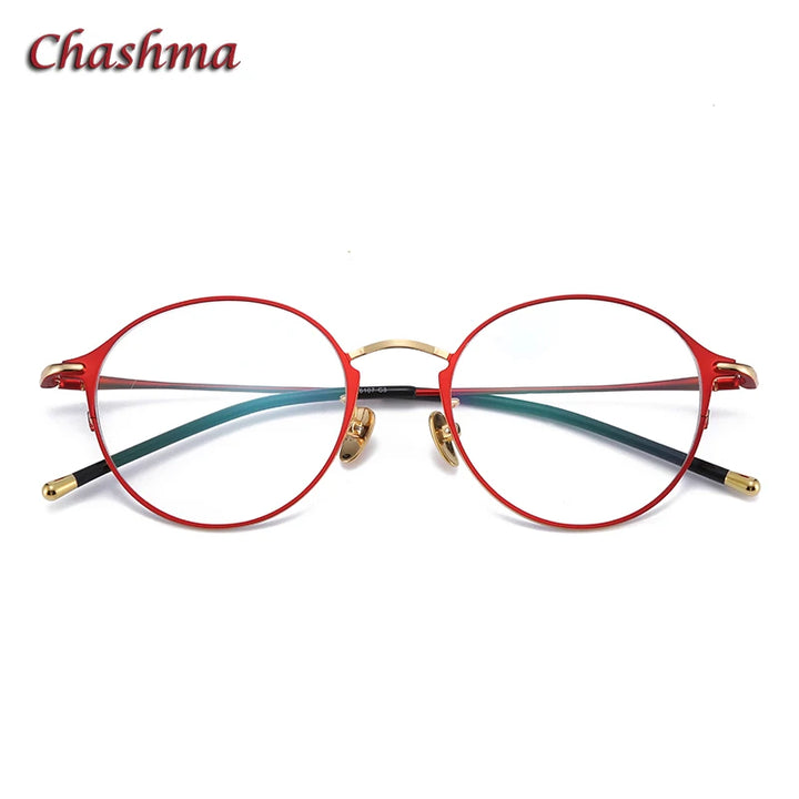 Chashma Ochki Women's Full Rim Round Titanium Eyeglasses 316107