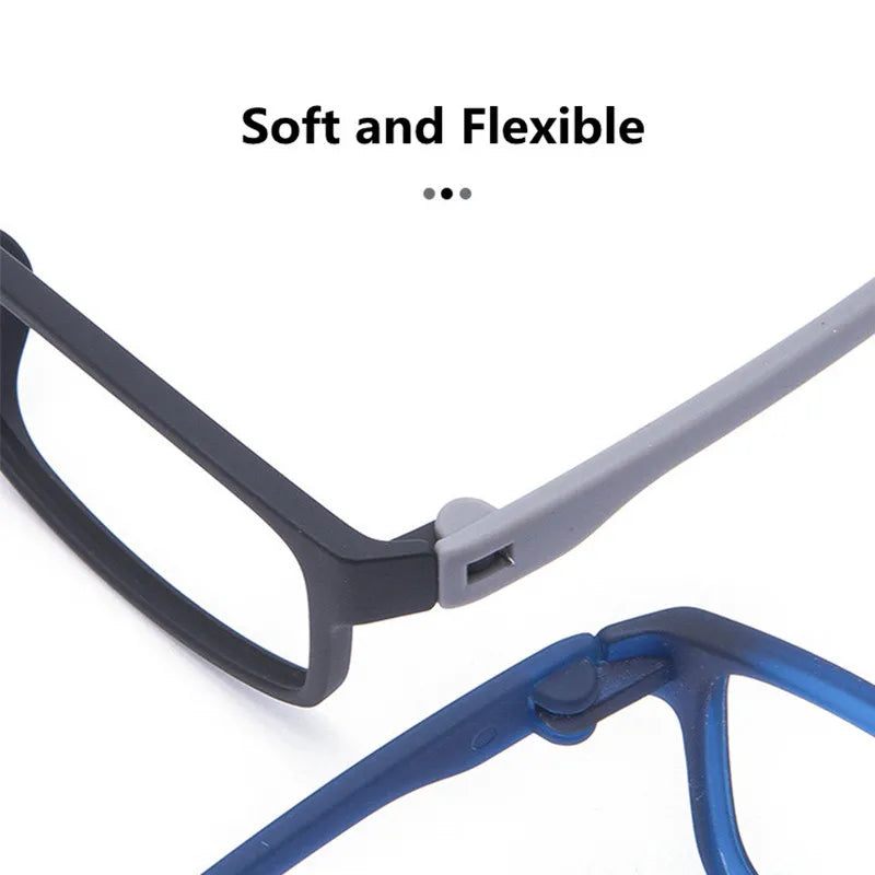 Kocolior Unisex Full Rim Square Tr 90 Stainless Steel Reading Glasses 66012 Reading Glasses Kocolior