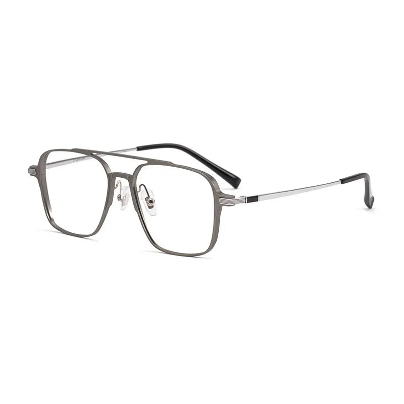 Handoer Unisex Full Rim Square Double Bridge Al Mg Alloy Eyeglasses 85053