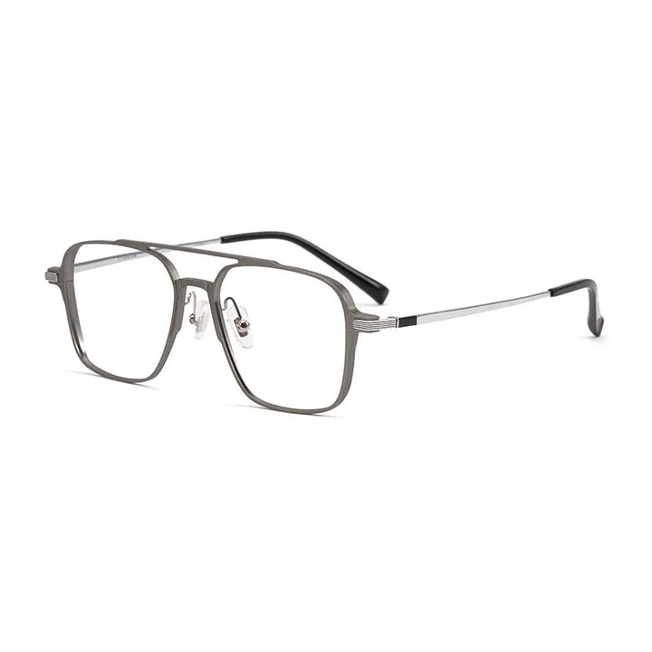Handoer Unisex Full Rim Square Double Bridge Al Mg Alloy Eyeglasses 85053
