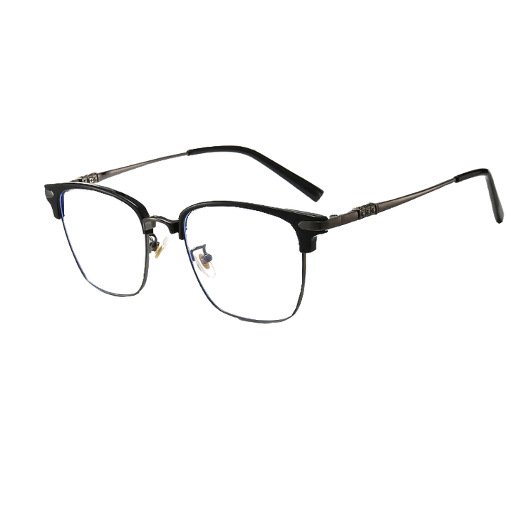 Kocolior Unisex Full Rim Square Acetate Titanium Alloy Eyeglasses 7509 Full Rim Kocolior   