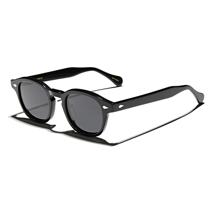 Hewei Unisex Full Rim Square Acetate Polarized Sunglasses 5188 Sunglasses Hewei black vs gray Other 