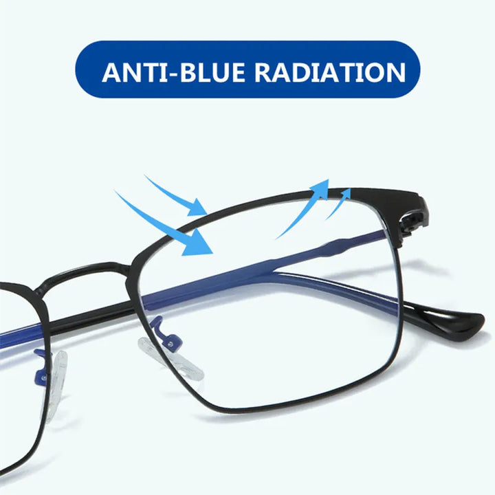 Kocolior Unisex Full Rim Square Alloy Hyperopic Reading Glasses 101902 Reading Glasses Kocolior
