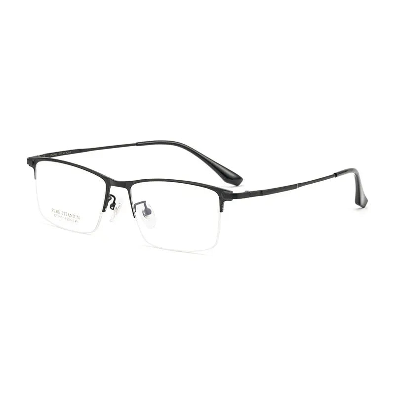 Handoer Unisex Semi Rim Big Square Tr 90 Titanium Eyeglasses 79007