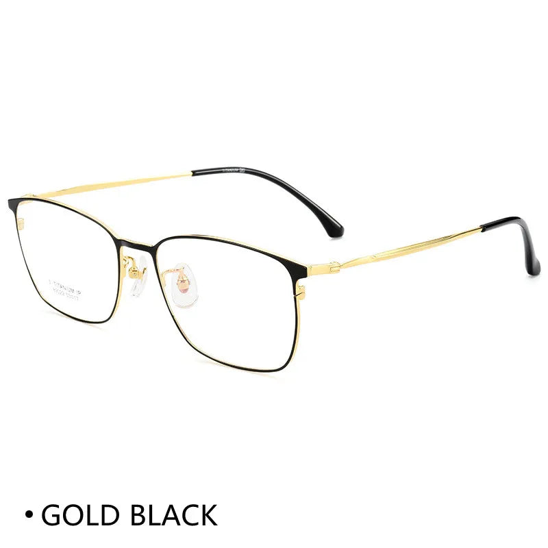 Kocolior Unisex Full Rim Square Titanium Alloy Eyeglasses 89022 Full Rim Kocolior Gold Black China 