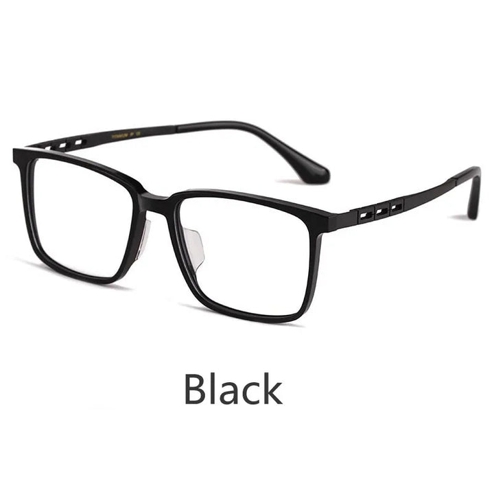 Kocolior Unisex Full Rim Square Tr 90 Titanium Alloy Eyeglasses F001 Full Rim Kocolior Black China