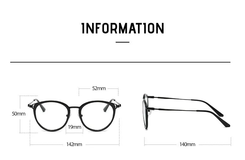 Handoer Unisex Full Rim Oval Square Tr 90 Alloy Eyeglasses 92329