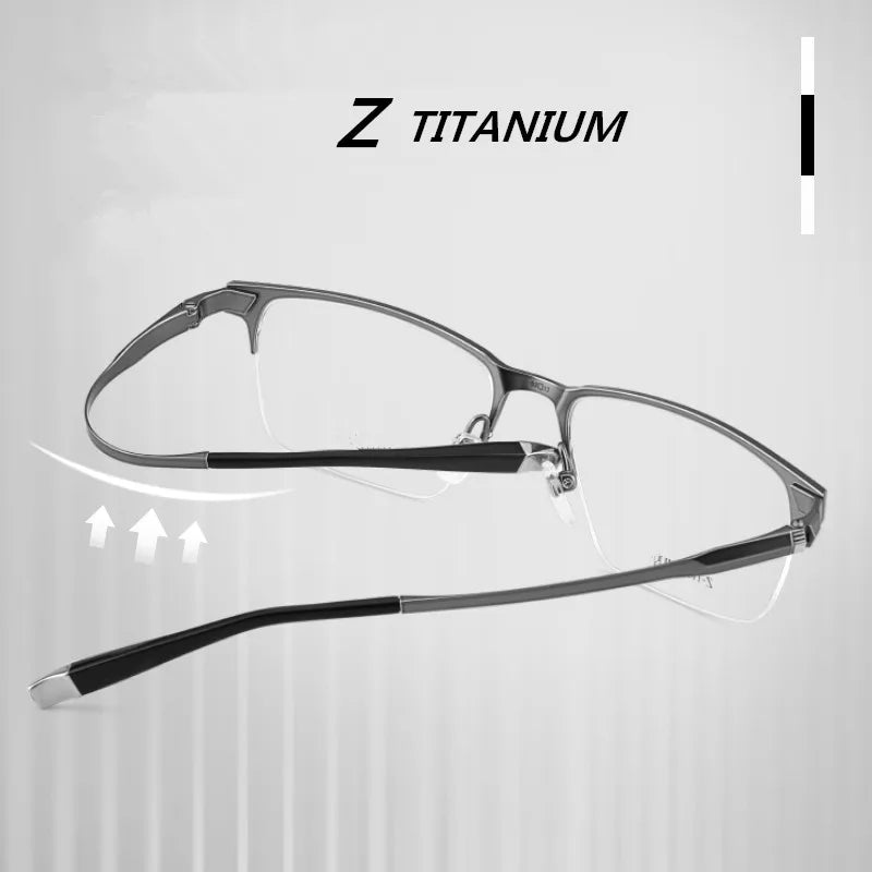 Aimee Men's Semi Rim Square Titanium Acetate Eyeglasses 27009 Semi Rim Aimee