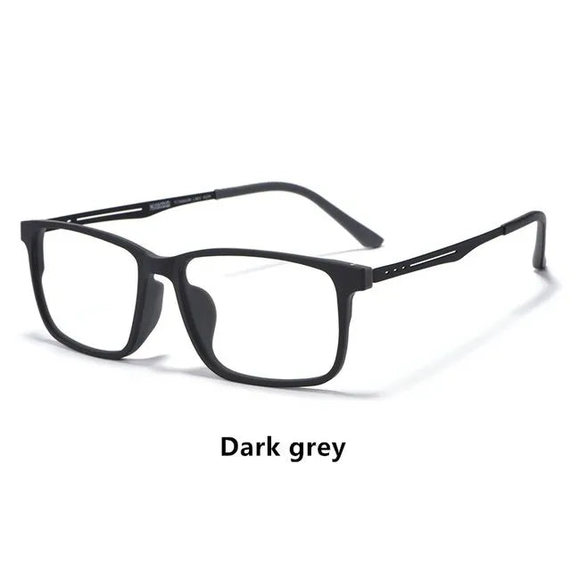 Kocolior Unisex Full Rim Square Titanium Eyeglasses 5638 Full Rim Kocolior Black Grey