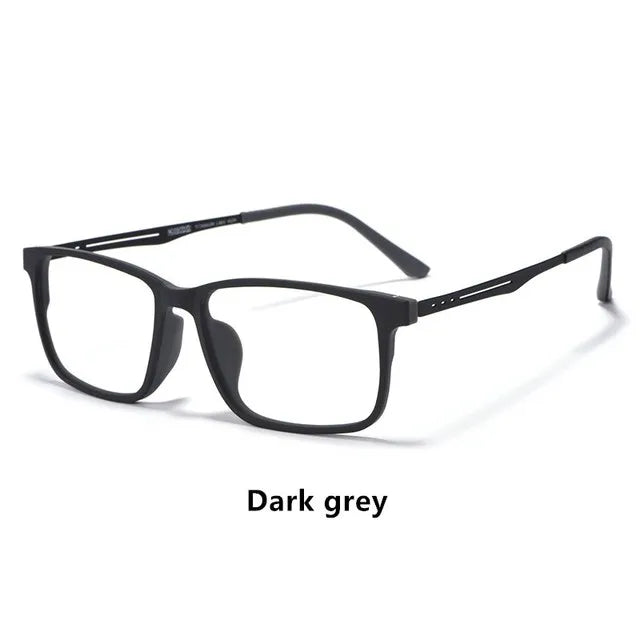 Kocolior Unisex Full Rim Square Titanium Eyeglasses 5638 Full Rim Kocolior Black Grey  